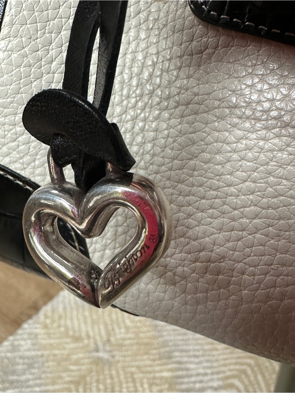 Vintage Brighton cream pebble leather shoulder satchel bag - Picture 9 of 13